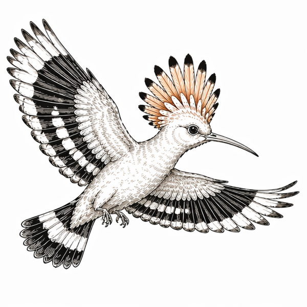 Hoopoe in flight