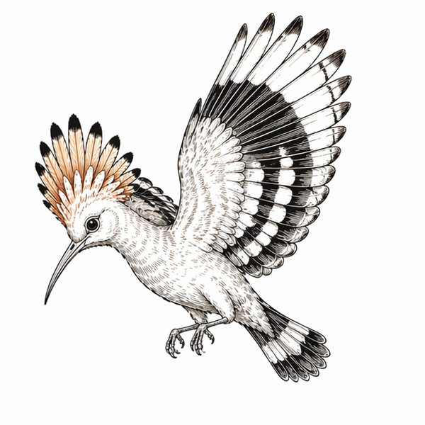 Hoopoe in flight
